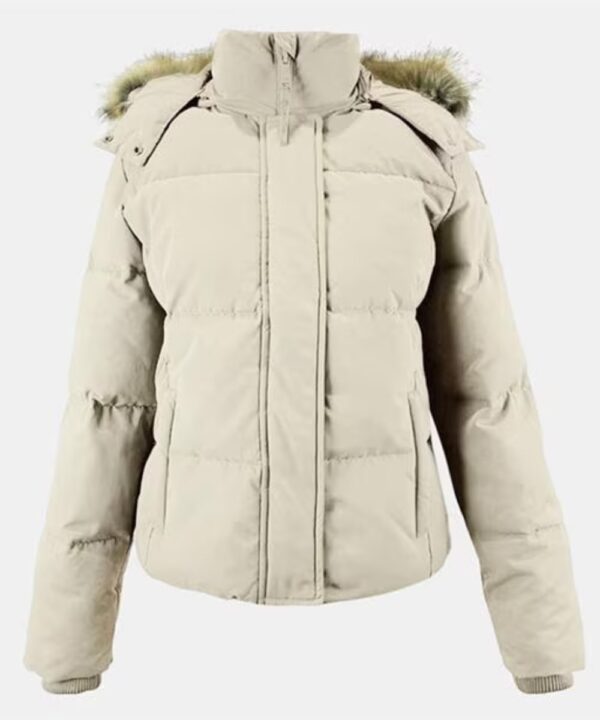 Women’s Windproof Short Puffer Jacket – Removable Hood