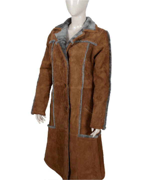 Beth Dutton Yellowstone Brown Suede Long Coat – Western Chic Look