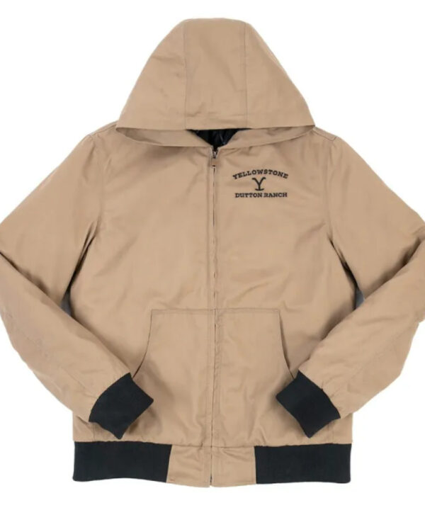 Yellowstone-Inspired Khaki Ranch Hooded Jacket