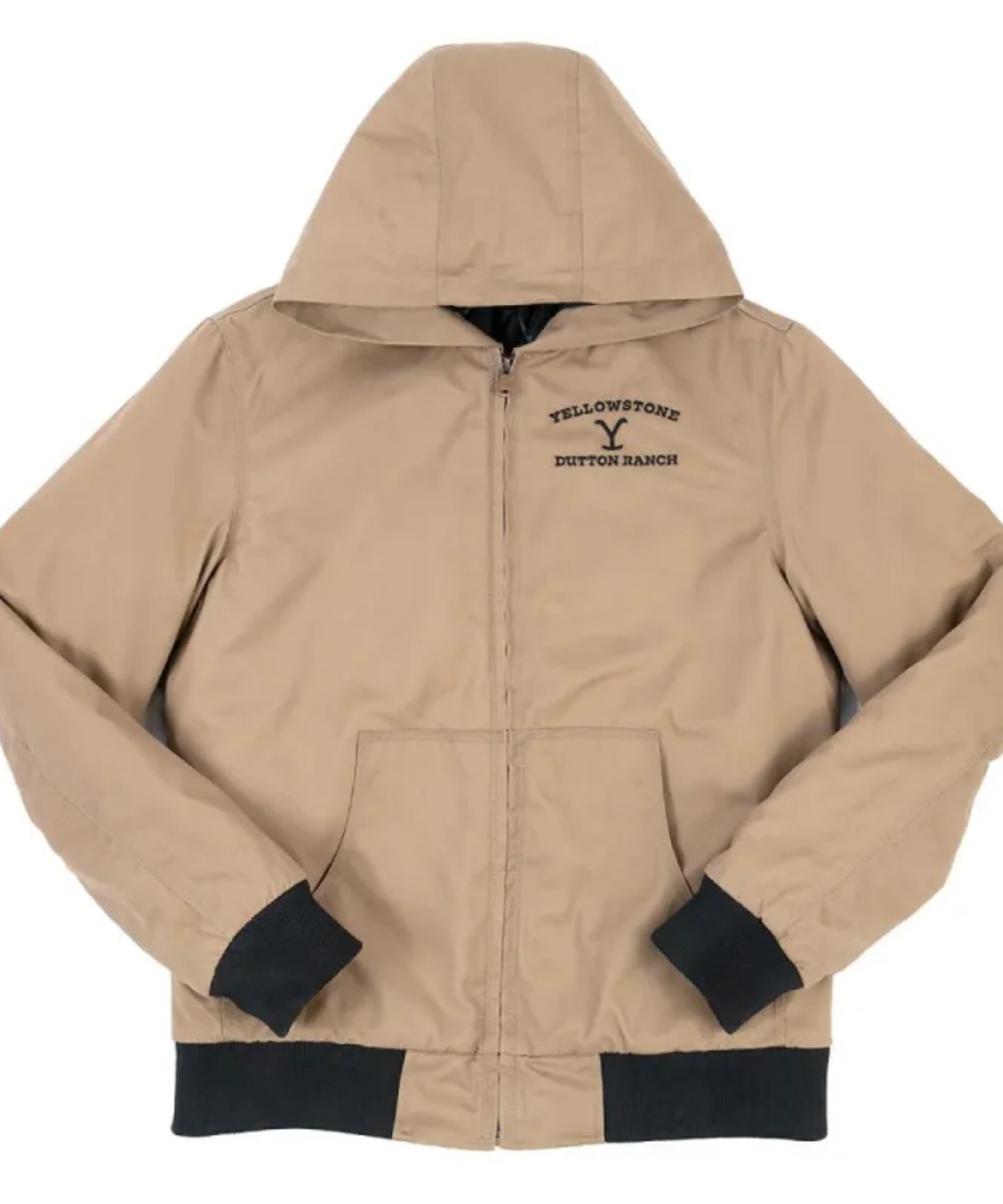Yellowstone-Inspired Khaki Ranch Hooded Jacket