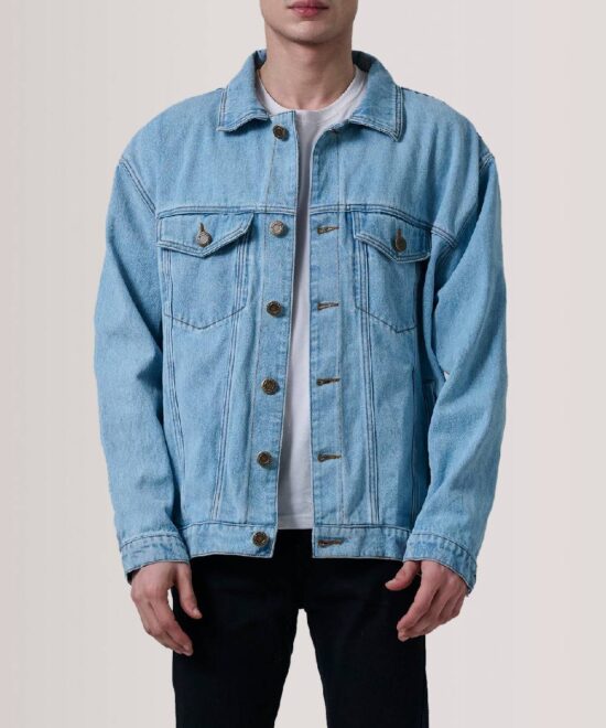 Eddie Light Blue Oversized Denim Trucker Jacket