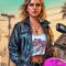 GTA 6 Lucia Motorcycle Black Leather Jacket