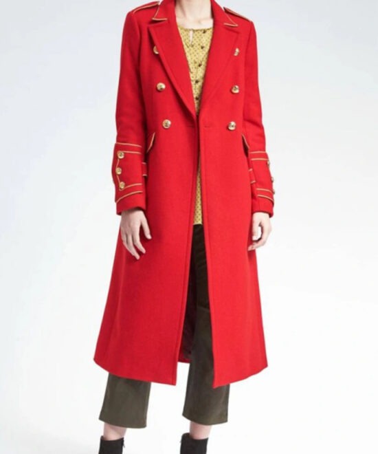 Nathalie Boltt Riverdale Red Long Trench Coat
