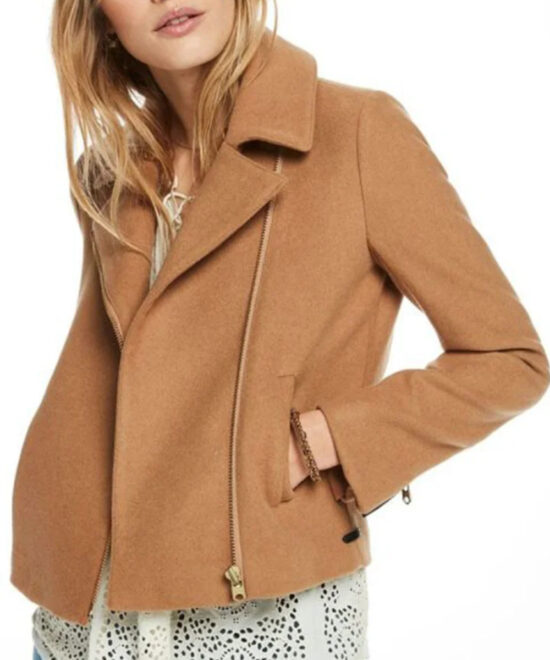 Riverdale Betty Cooper Camel Wool Biker Jacket