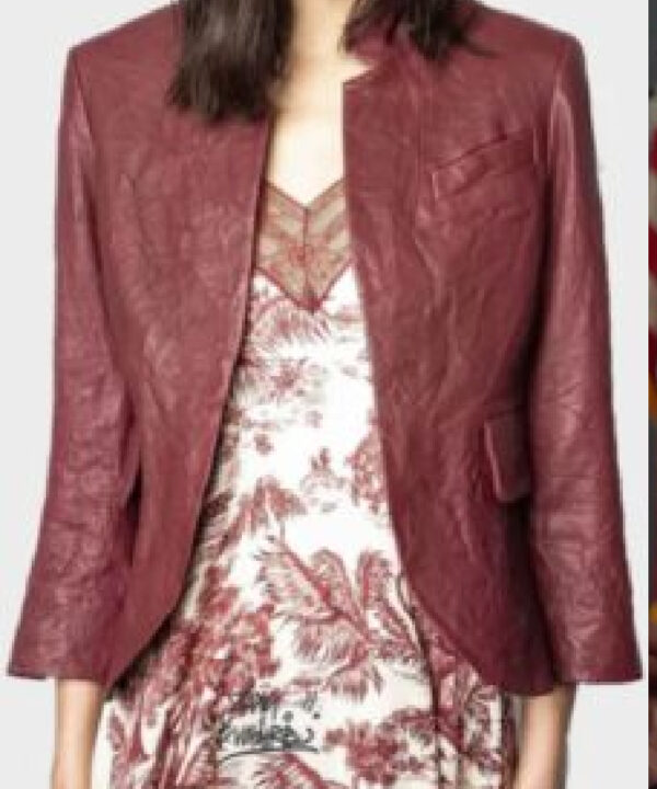 9-1-1 S04 Athena Grant Maroon Leather Jacket