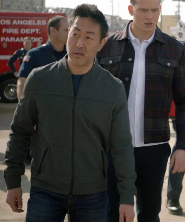 911 S04 Kenneth Choi Grey Bomber Jacket
