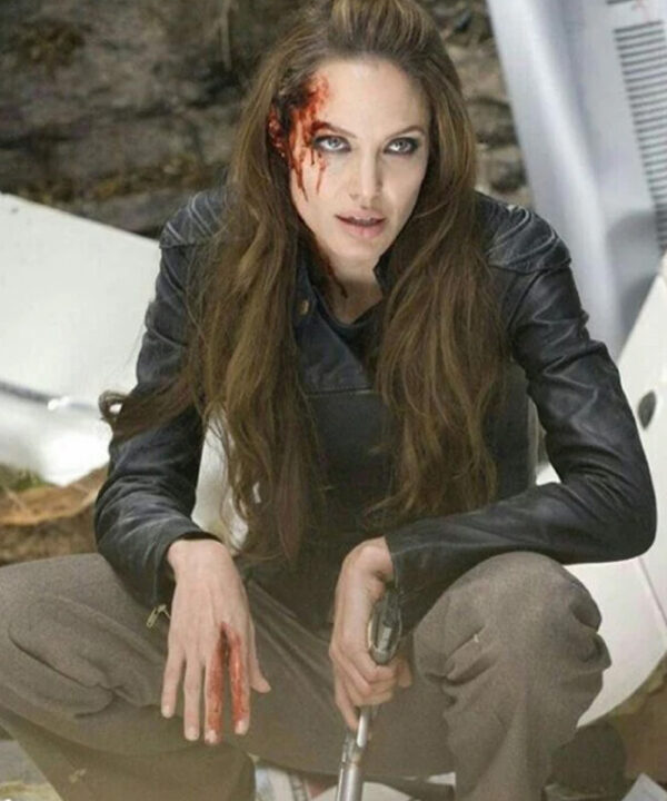 Angelina Jolie Eternals Black Biker Leather Jacket