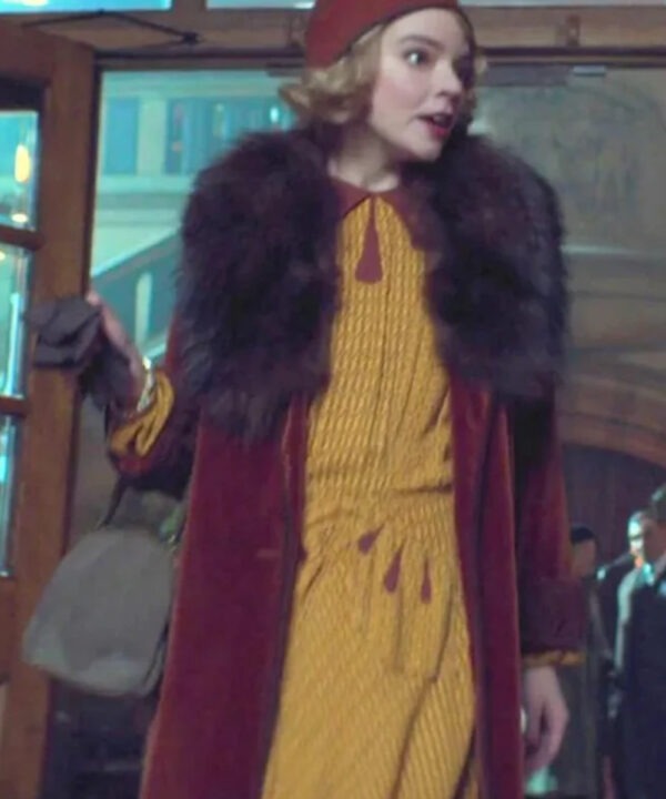Anya Tay­lor-Joy Peaky Blind­ers S05 Fur Collar Red Coat