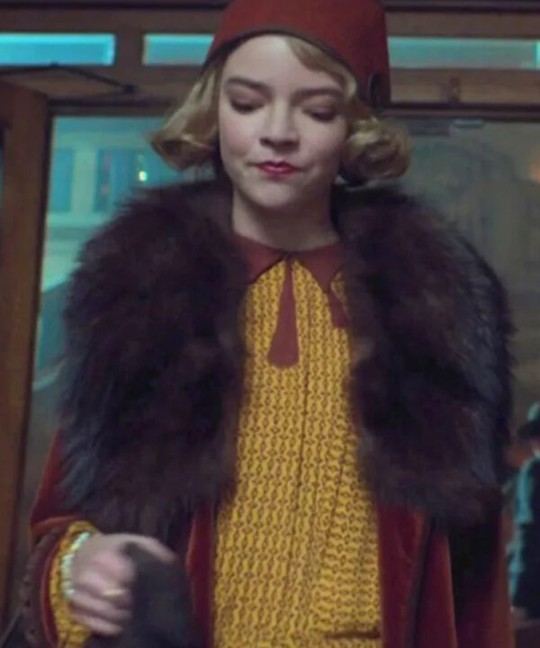 Anya Tay­lor-Joy Peaky Blind­ers S05 Fur Collar Red Coat