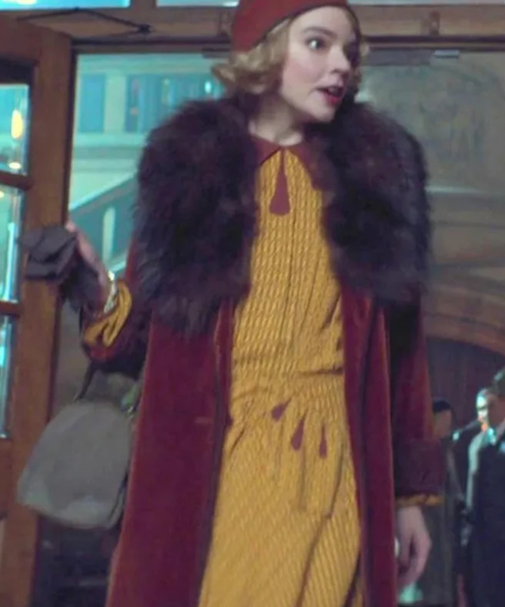 Anya Taylor-Joy Peaky Blinders S05 Fur Collar Red Coat