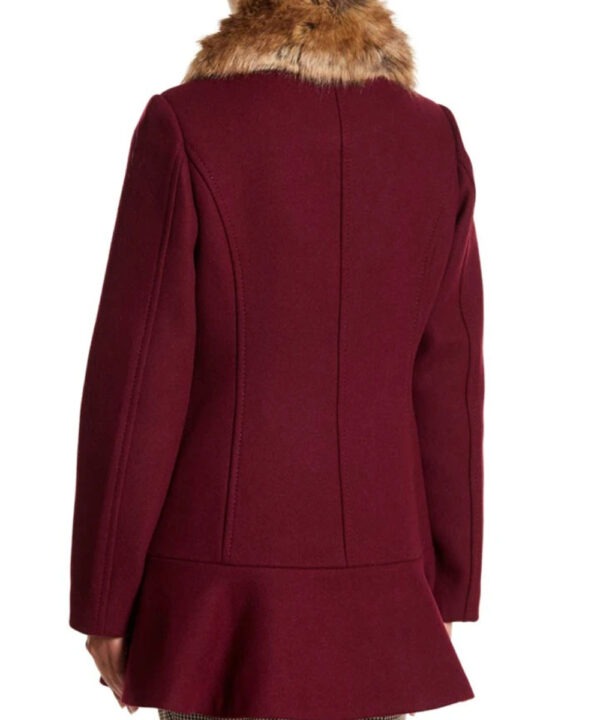Camila Mendes Riverdale Maroon Shearling Fur Coat