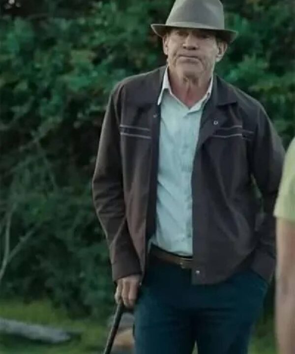 Dennis Quaid The Long Game Brown Cotton Jacket