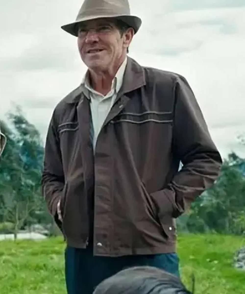 Dennis Quaid The Long Game Brown Cotton Jacket