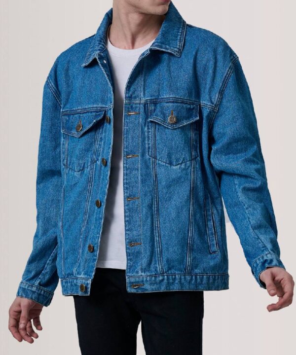 Eddie Dark Blue Oversized Denim Trucker Jacket