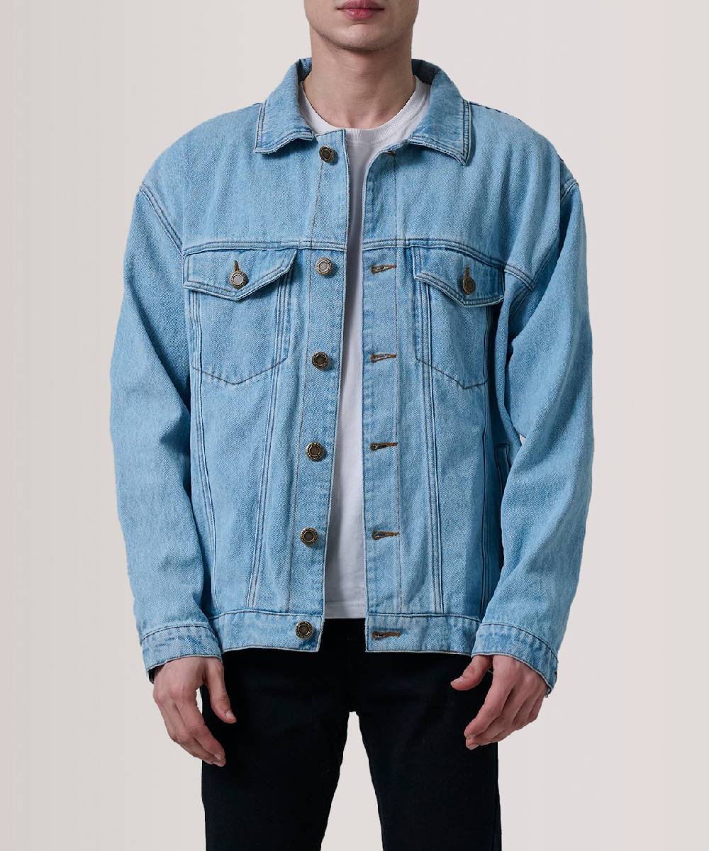 Eddie Light Blue Oversized Denim Trucker Jacket