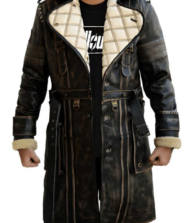 Fallout 4 Elder Distress Maxson Brown Leather Coat