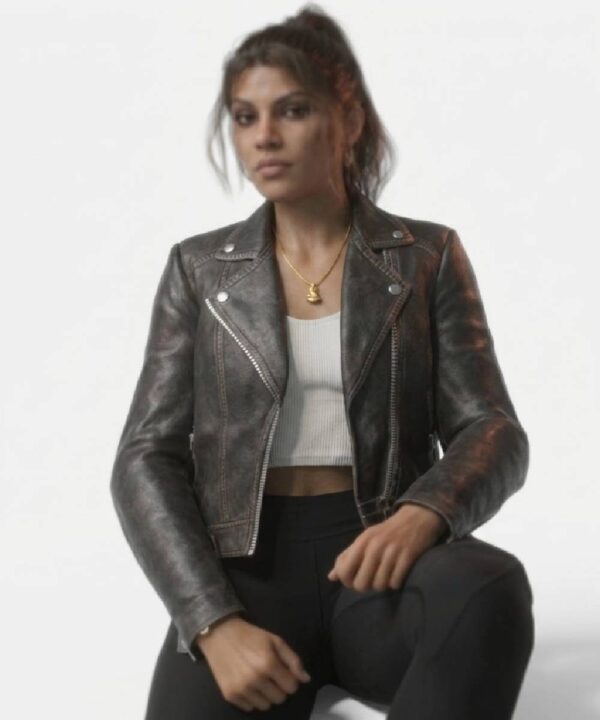 GTA VI Lucia Caminos Biker Black Leather Jacket