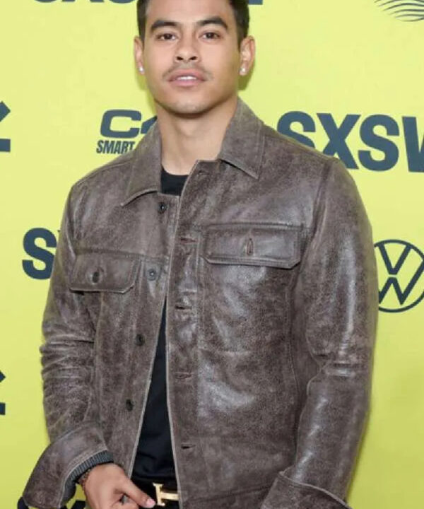 Julian Works The Long Game Brown Trucker Leather Jacket