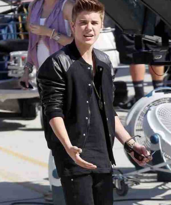 Justin Bieber Black Bomber Leather Jacket | Premium Celeb Style