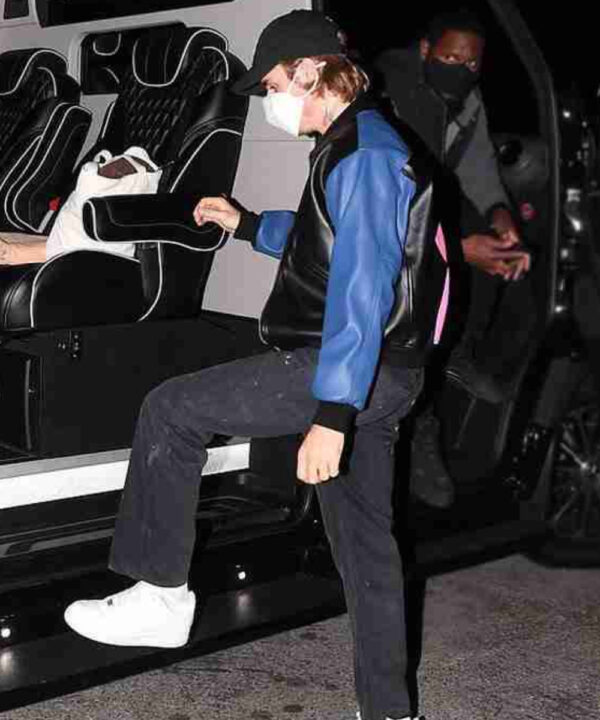 Justin Bieber Bomber Tricolor Leather Jacket
