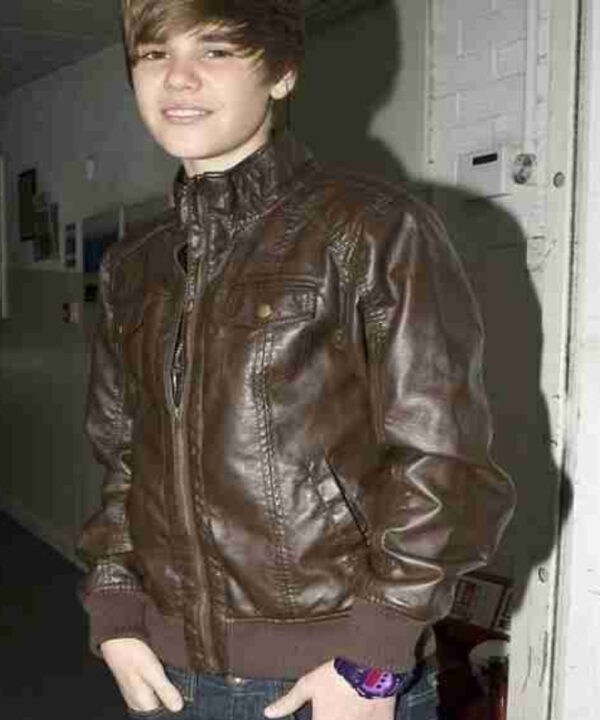 Justin Bieber Brown Leather Jacket