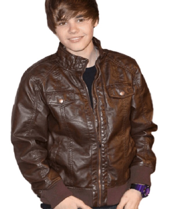 Justin Bieber Brown Leather Jacket