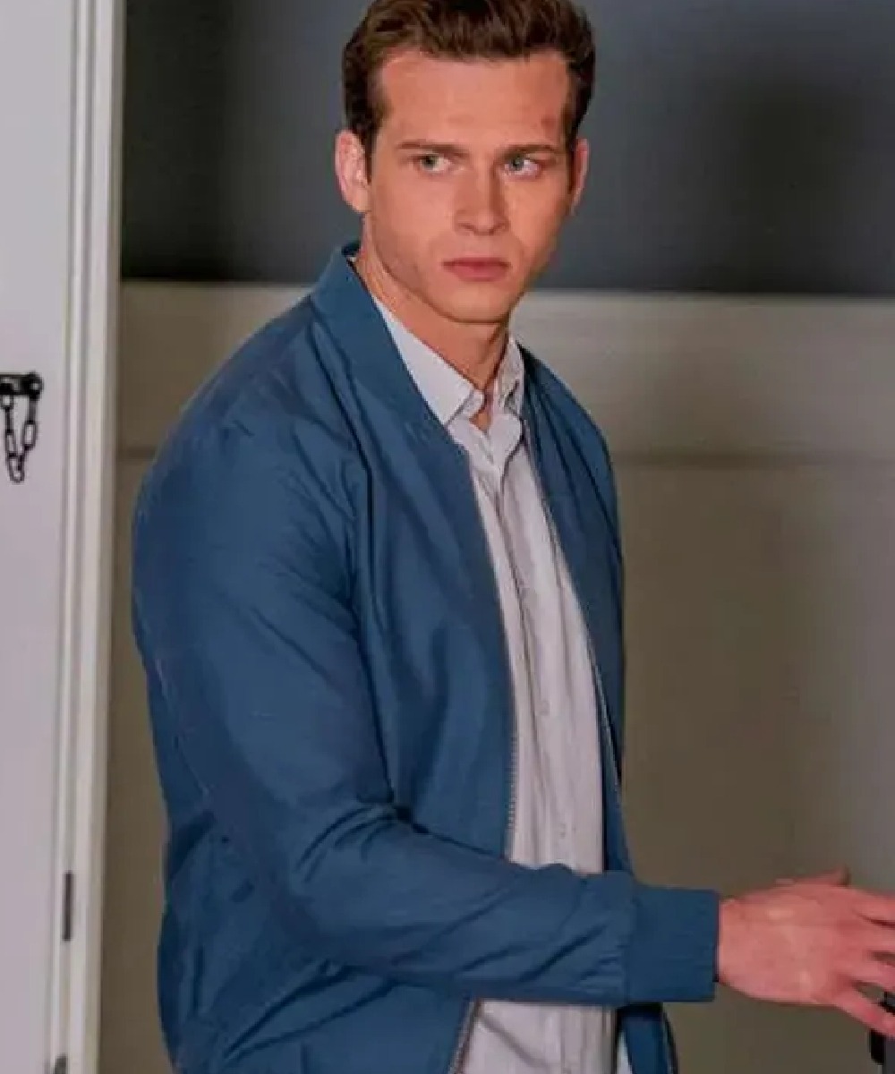 Oliver Stark 911 Evan Buckley Blue Bomber Jacket