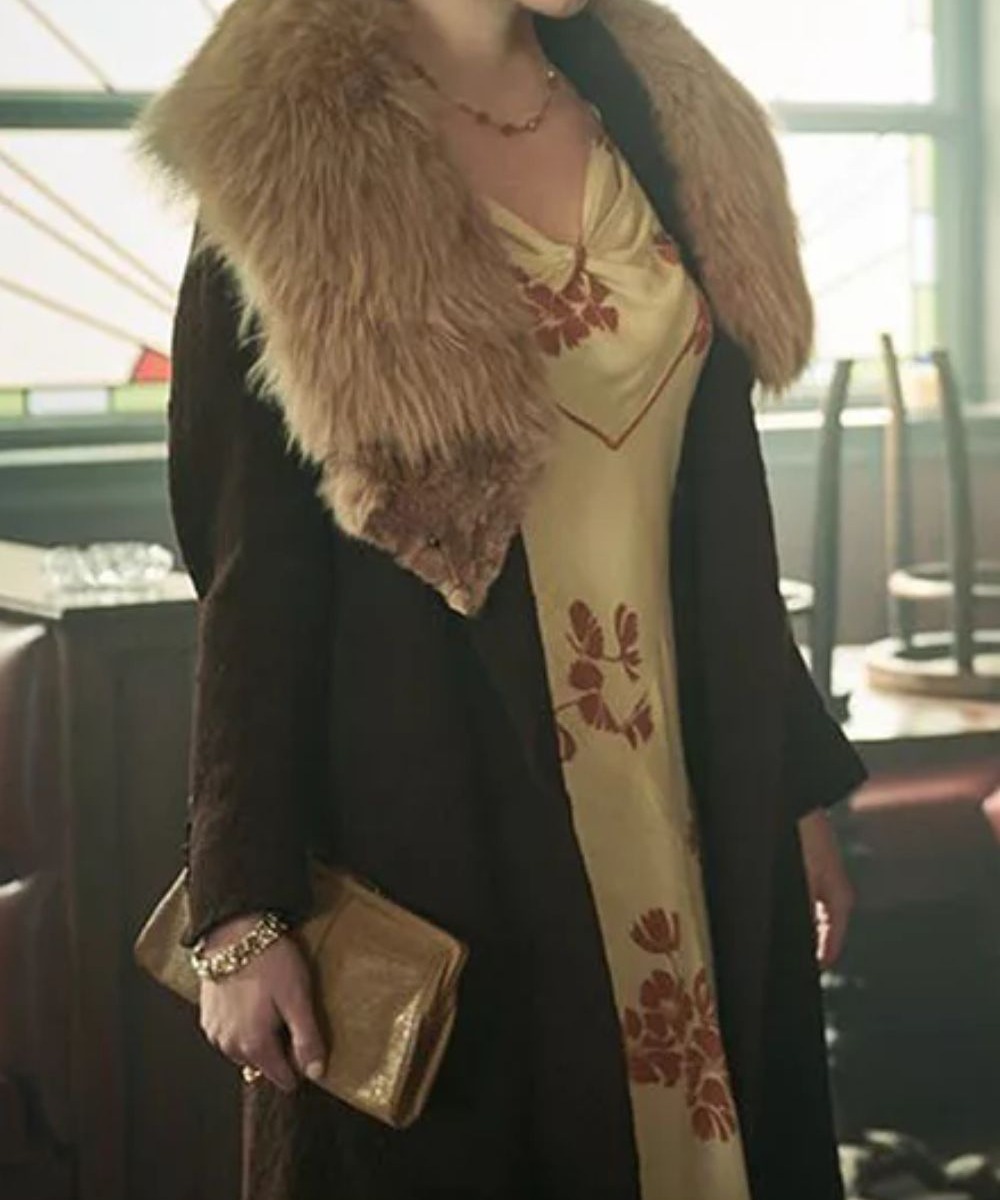 Peaky Blinders S06 Anya Taylor Joy Brown Fur Coat