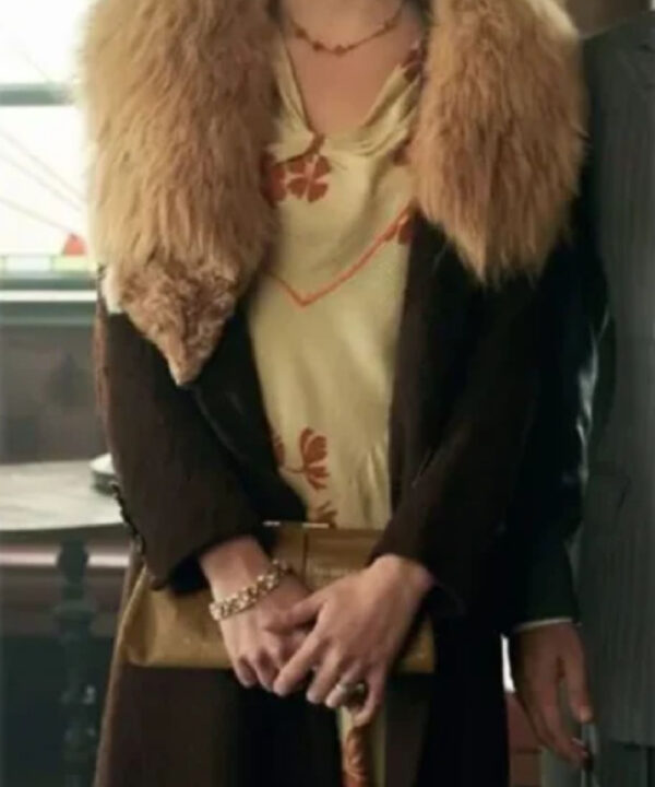 Peaky Blinders S06 Anya Taylor Joy Brown Fur Coat