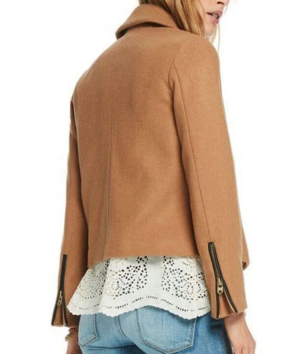 Riverdale Betty Cooper Camel Wool Biker Jacket