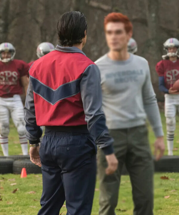 Riverdale Season 7 Reggie Mantle Red & Grey Bomber Jacket