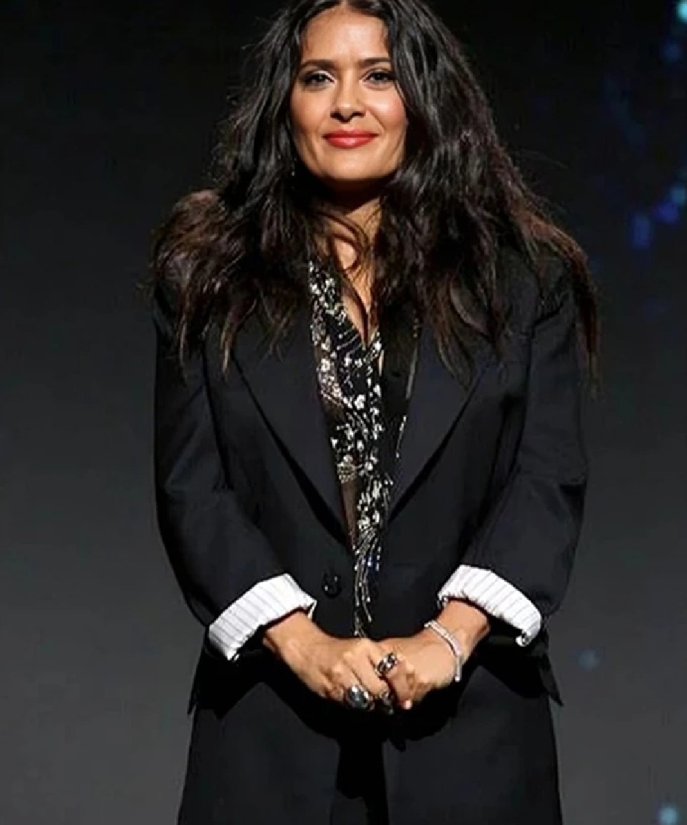 Salma Hayek Eternals Event Black Suiting Blazer