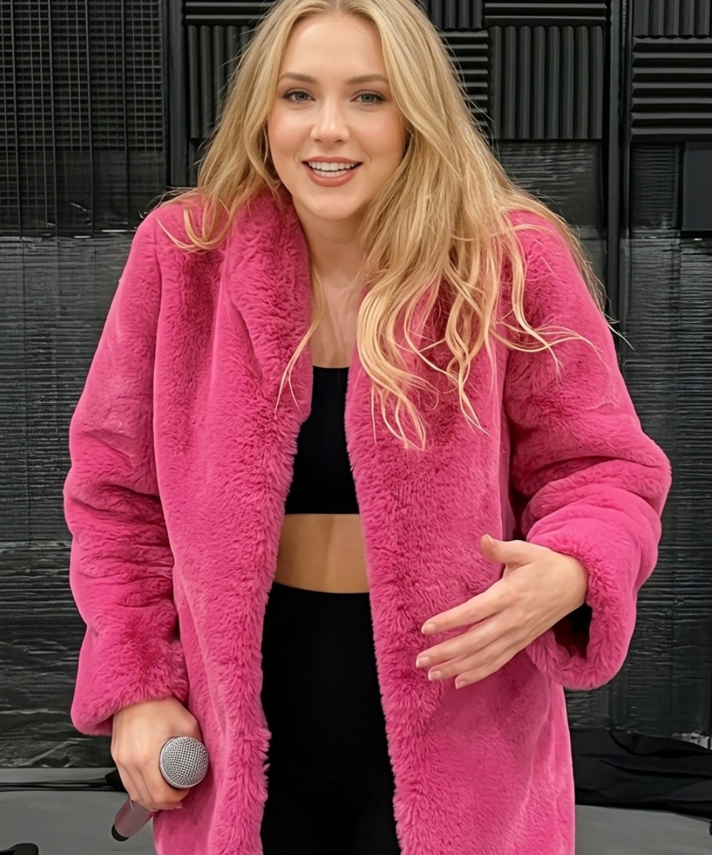 Taylor Swift Pink Faux Fur Coat – Stylish Winter Outerwear