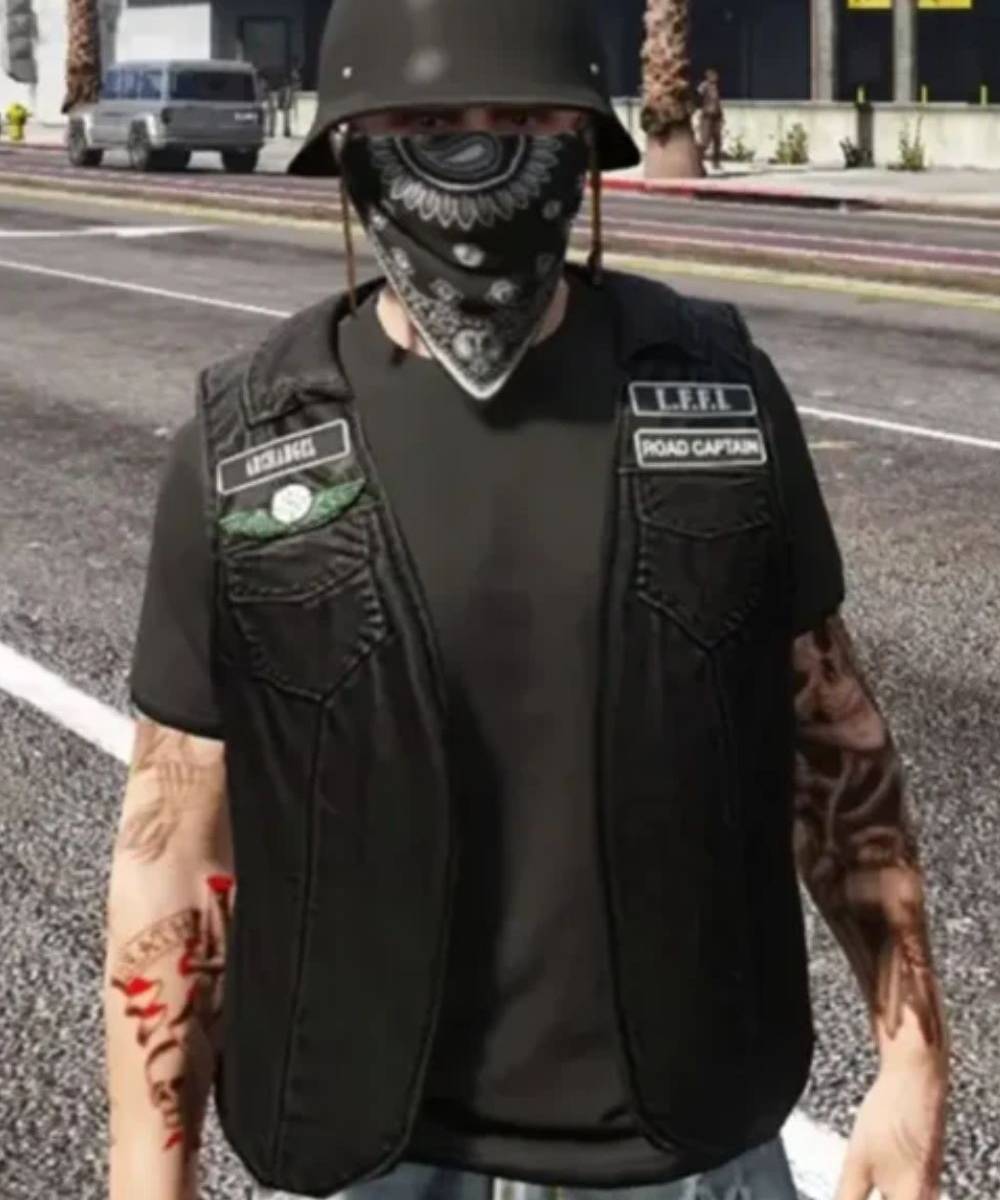 The Lost MC GTA 5 Black Leather Vest