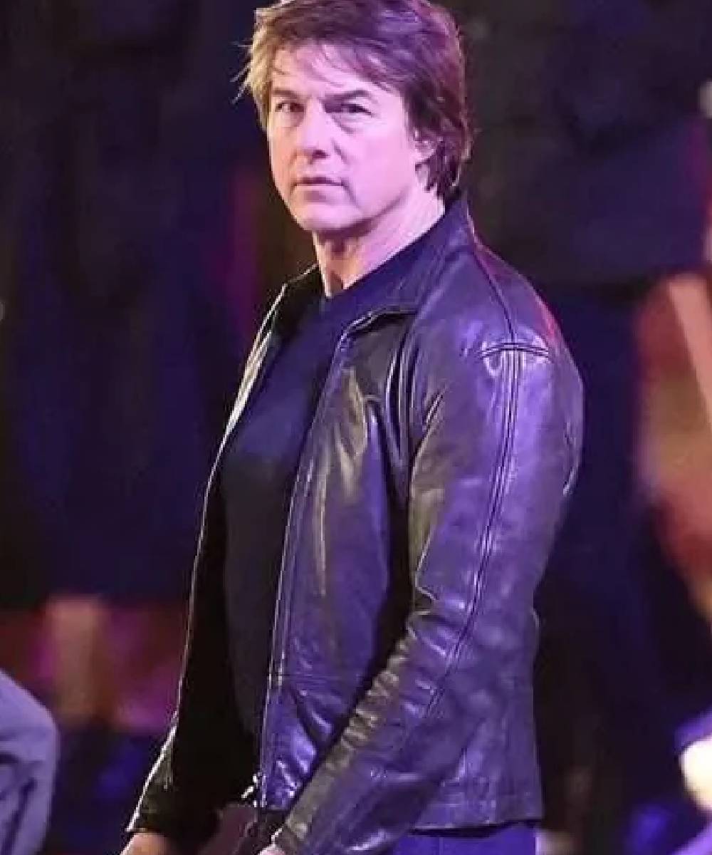 Tom Cruise Mission Impossible 8 Black Leather Jacket