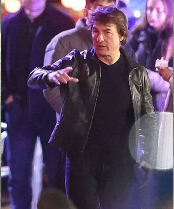 Tom Cruise Mission Impossible 8 Black Leather Jacket