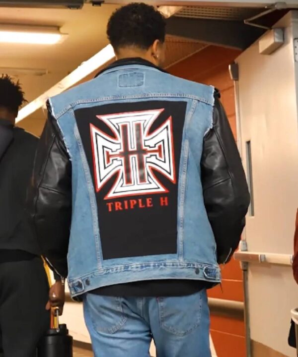 Tyrese Haliburton Triple H Denim Leather Jacket