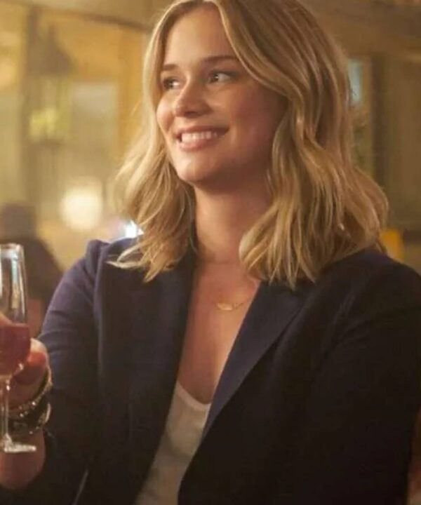 You Elizabeth Lail Blue Blazer Coat